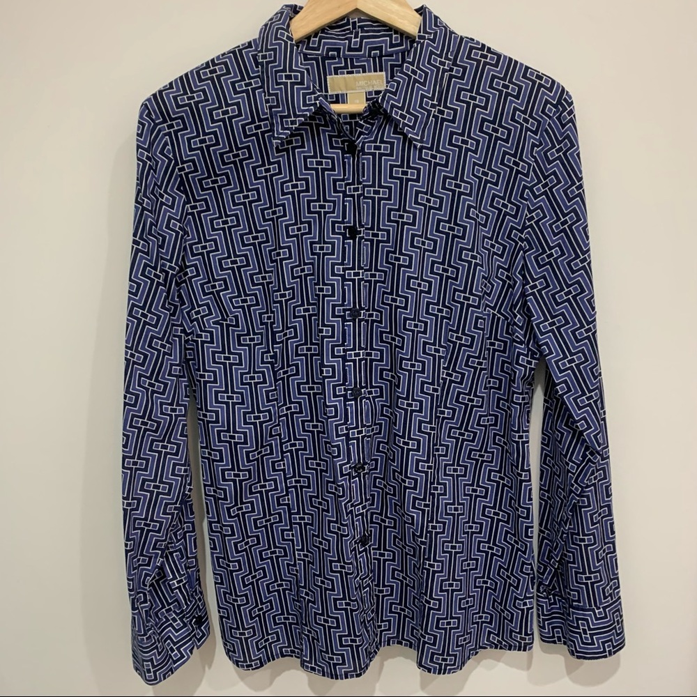 Michael Kors Blouse Modern Geometric Print